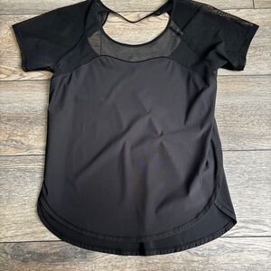 Lululemon Anew Short Sleeve Sheer Top Shirt Black Sz 2 (approx) XS